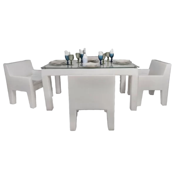 Comedor Quadri 6 puestos con vidrio templado – 300105